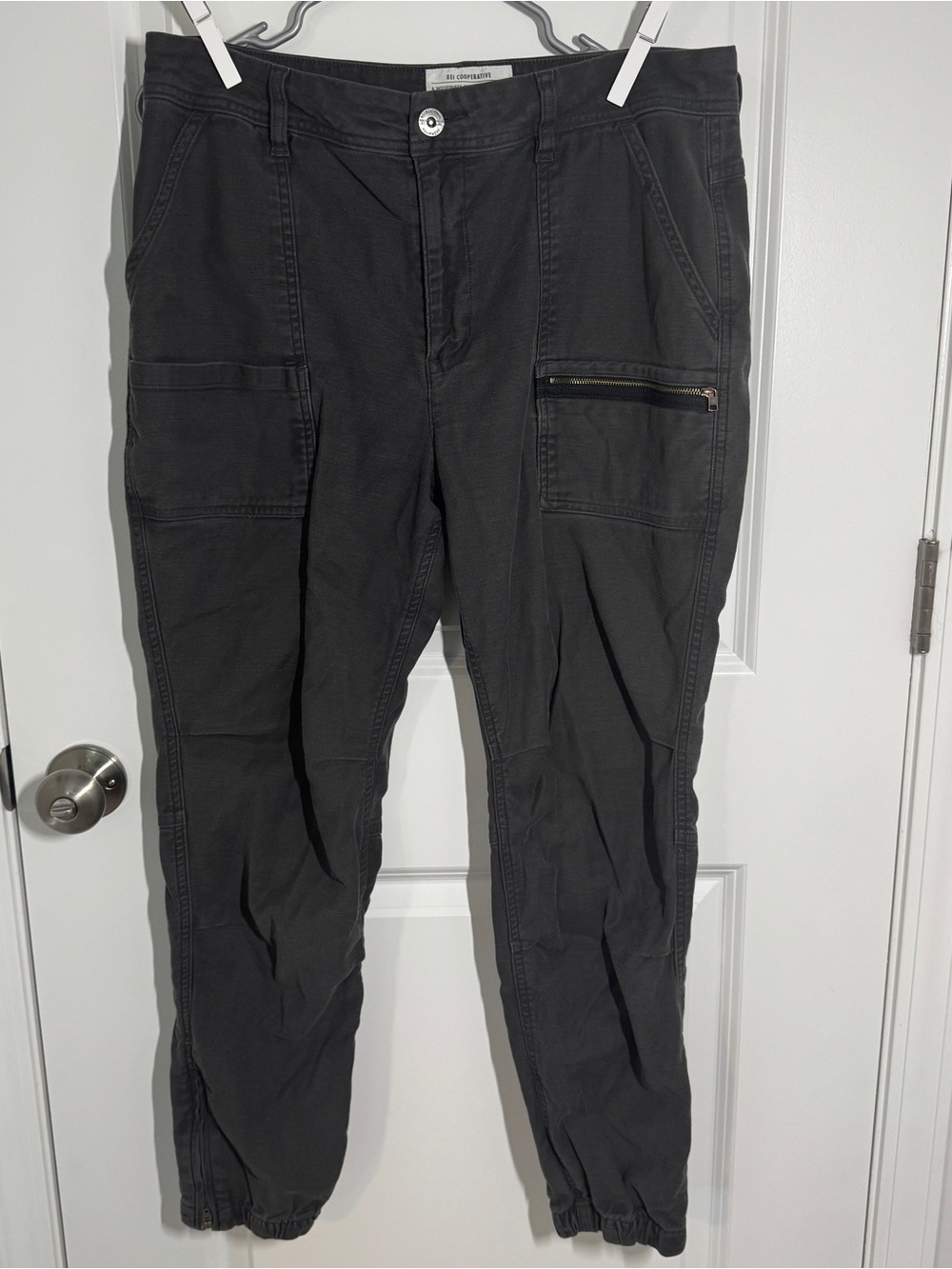 REI Black Jogger Cargo Pants with Zip Pocket